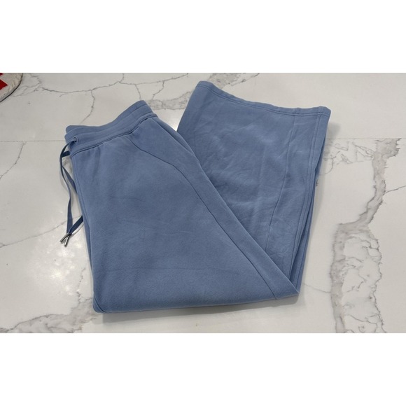 Lululemon Sweatpants Womens 8 Blue Fleece Wide Leg Drawstring Lounge Gym - Picture 2 of 9